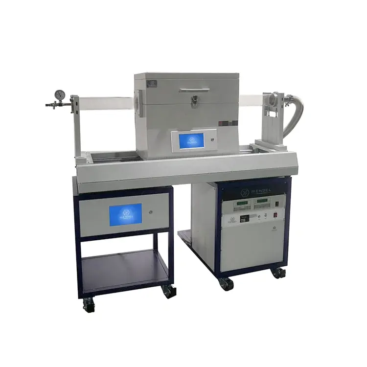 1200 Degree slide Tube Furnace with four gas mixer,vacuum pump for CNT Preparation