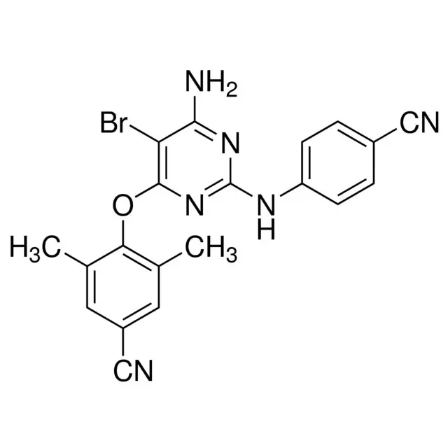4-((6-Amino-5-bromo-2-((4-cyanophenyl)amino)pyrimidin-4-yl)oxy)-3,5-dimethylbenzonitrile