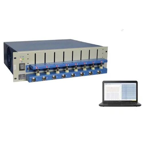 8 Channel Battery Analyzer (0.02 -10 mA, upto 5V) W for Small Coin Cells and Cylindrical Batteries