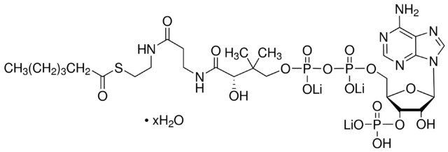Hexanoyl coenzyme A trilithium salt hydrate