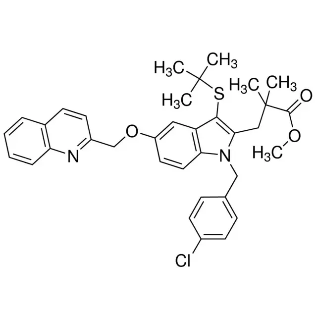 Methyl 3-(3-(tert-butylthio)-1-(4-chlorobenzyl)-5-(quinolin-2-ylmethoxy)-1H-indol-2-yl)-2,2-dimethylpropanoate