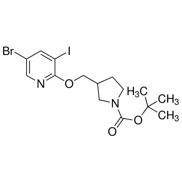 tert-Butyl 3-((5-bromo-3-iodopyridin-2-yloxy)methyl)pyrrolidine-1-carboxylate