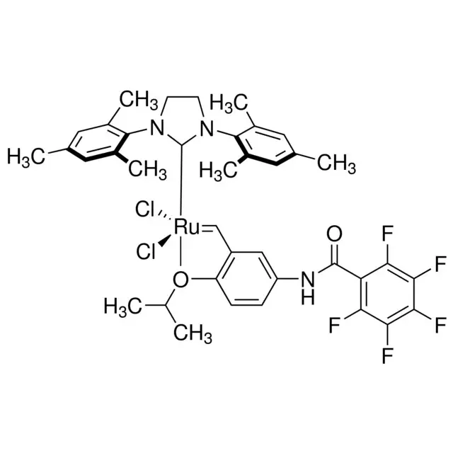 Dichloro[1,3-bis(2,4,6-trimethylphenyl)-2-imidazolidinylidene][(2-isopropoxy)(5-pentafluorobenzoylamino)benzylidene]ruthenium(II)