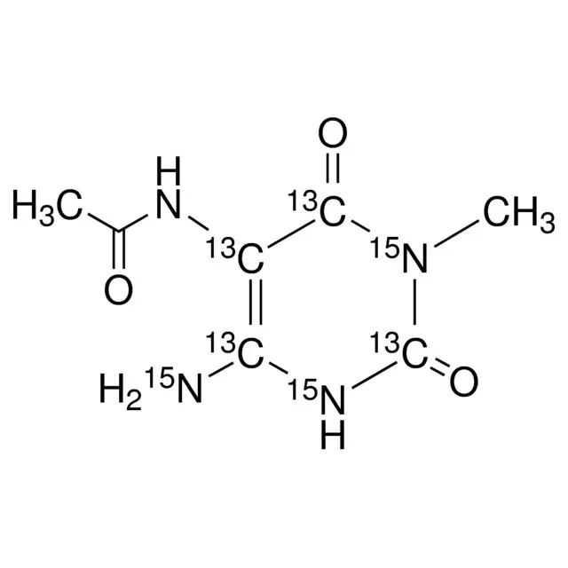 5-Acetylamino-6-amino-3-methyluracil-(ring-13C4,15N2, amino-15N)