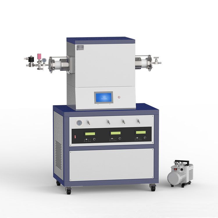 1500℃ single heating zone low vacuum CVD system with 3-channel mass flowmeter O1500-60IT-3Z-LV