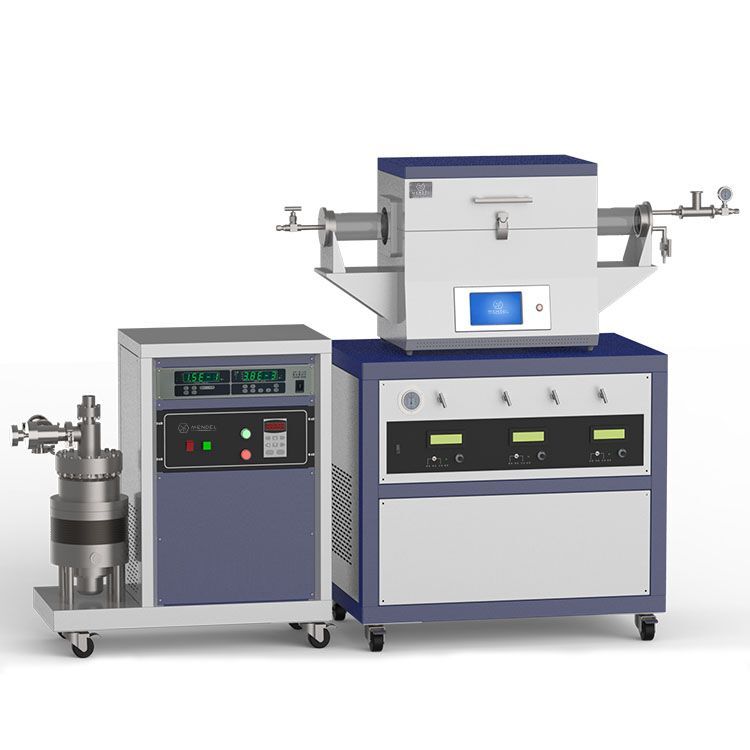 1200℃ two heating zone high vacuum CVD system with 3-channel mass flow meter O1200-50IIT-3Z-HV