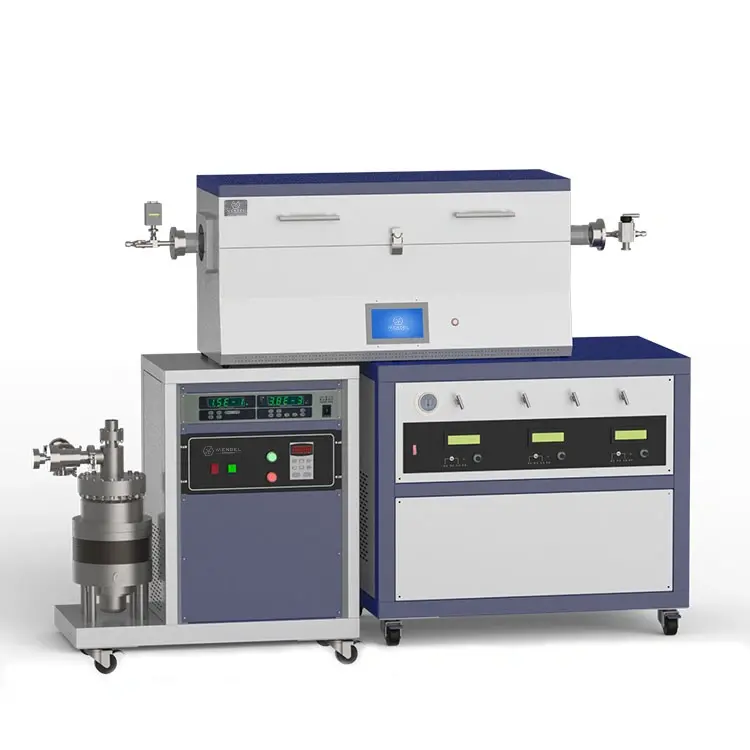 1200℃ three heating zone high vacuum CVD system with 3-channel mass flow meter O1200-50IIIT-3Z-HV
