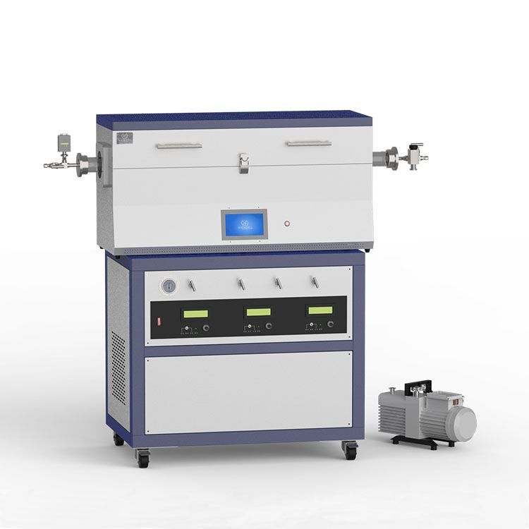 1200℃ three heating zone low vacuum CVD system with 3-channel mass flow meter  O1200-50IIIT-3Z-LV