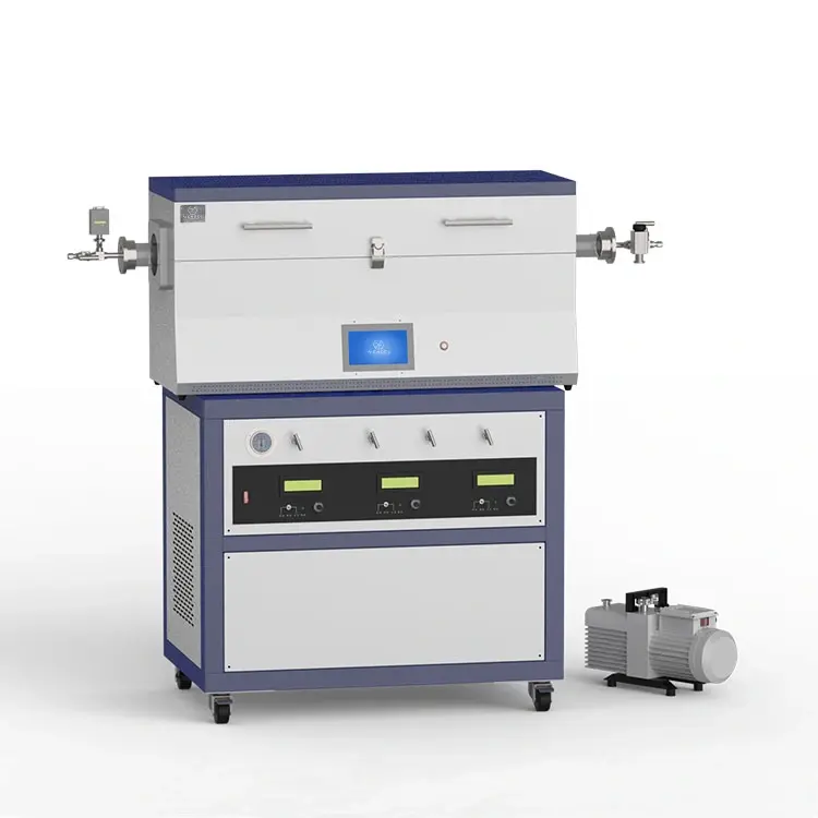 1200℃ three heating zone low vacuum CVD system with 3-channel mass flow meter  O1200-50IIIT-3Z-LV