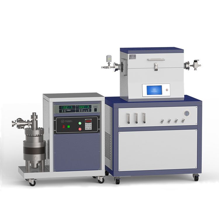 1200℃ single heating zone high vacuum CVD system with 3-channel float flowmeter to supply gas O1200-50IT-3F-HV