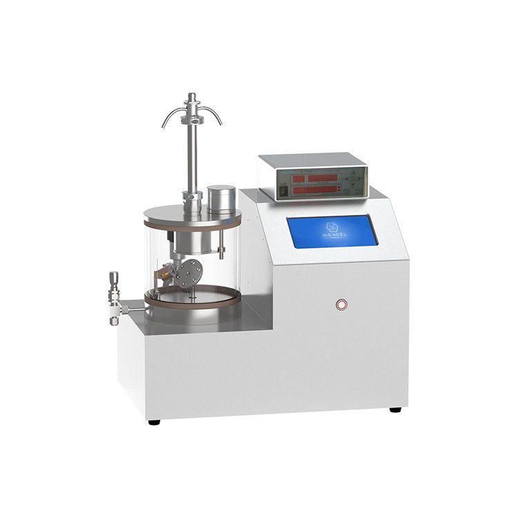 Single target magnetron sputtering coater with tiltable sample stage