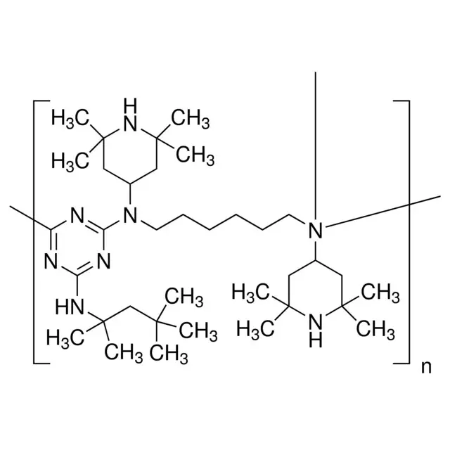 Poly[[6-[(1,1,3,3-tetramethylbutyl)amino]-s-triazine-2,4-diyl]-[(2,2,6,6-tetramethyl-4-piperidyl)imino]-hexamethylene-[(2,2,6,6-tetramethyl-4-piperidyl)imino]