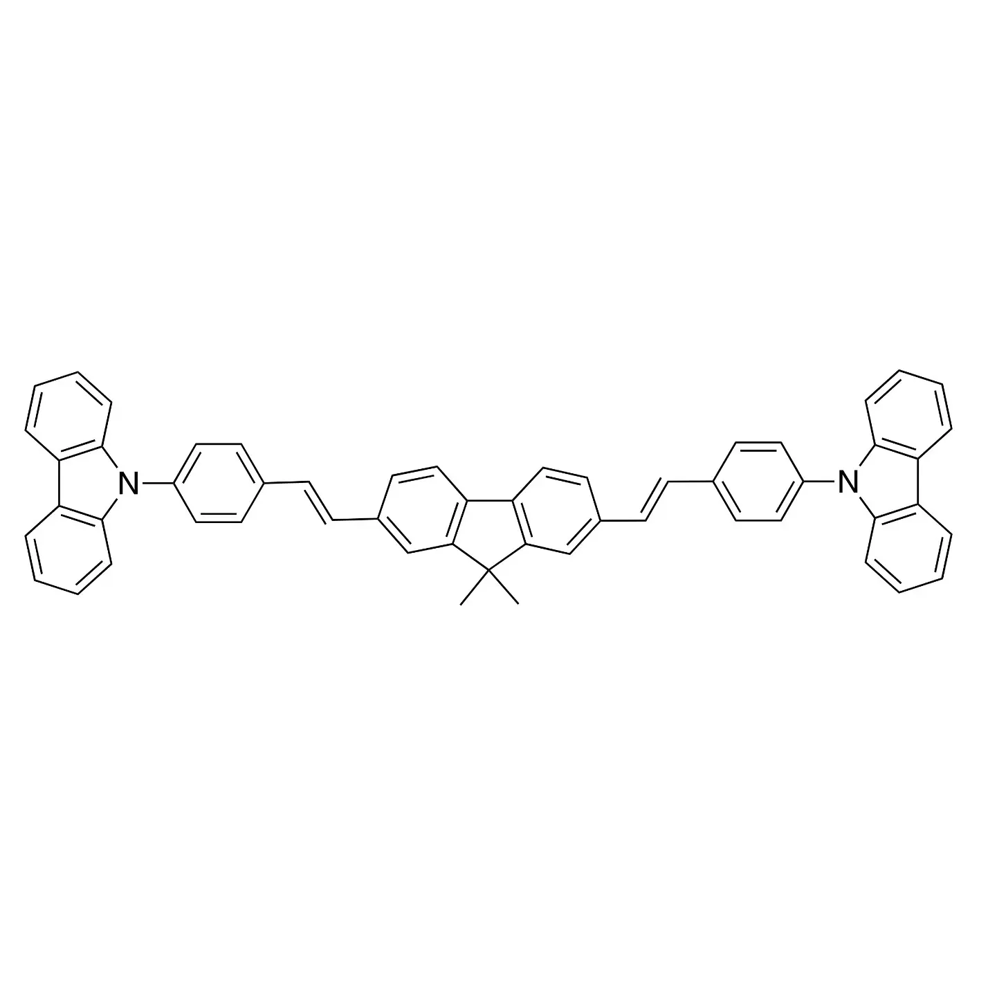 9,9&#039;-(((1E,1&#039;E)-(9,9-dimethyl-9H-fluorene-2,7-diyl)bis(ethene2,1-diyl))bis(4,1-phenylene))bis(9H-carbazole)