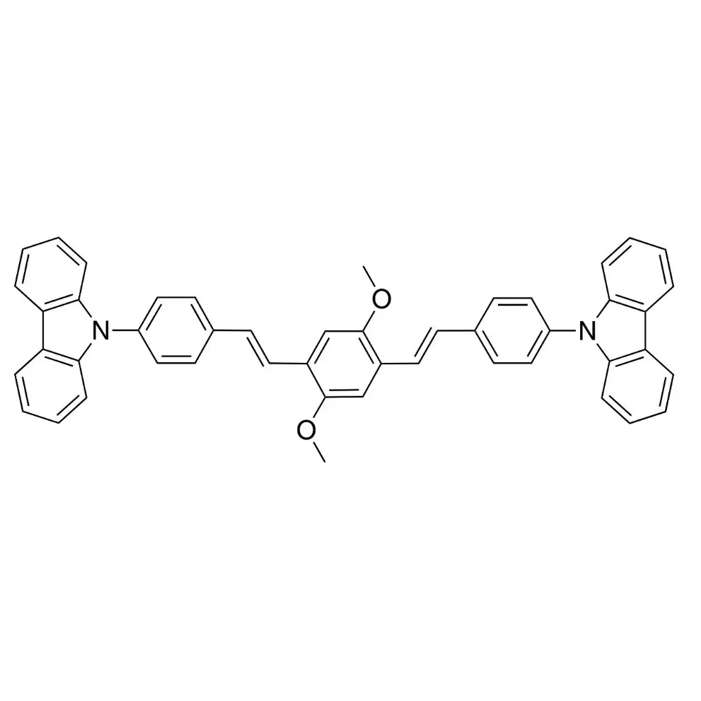 9,9&#039;-(((1E,1&#039;E)-(2,5-dimethoxy-1,4-phenylene)bis(ethene-2,1-diyl))bis(4,1-phenylene))bis(9H-carbazole)