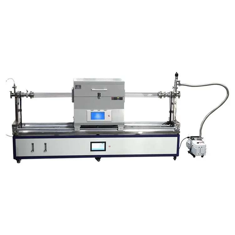 Desktop dual zones sliding rotary tube furnace