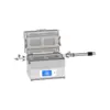 Double heating zone tube furnace with magnetic push rod