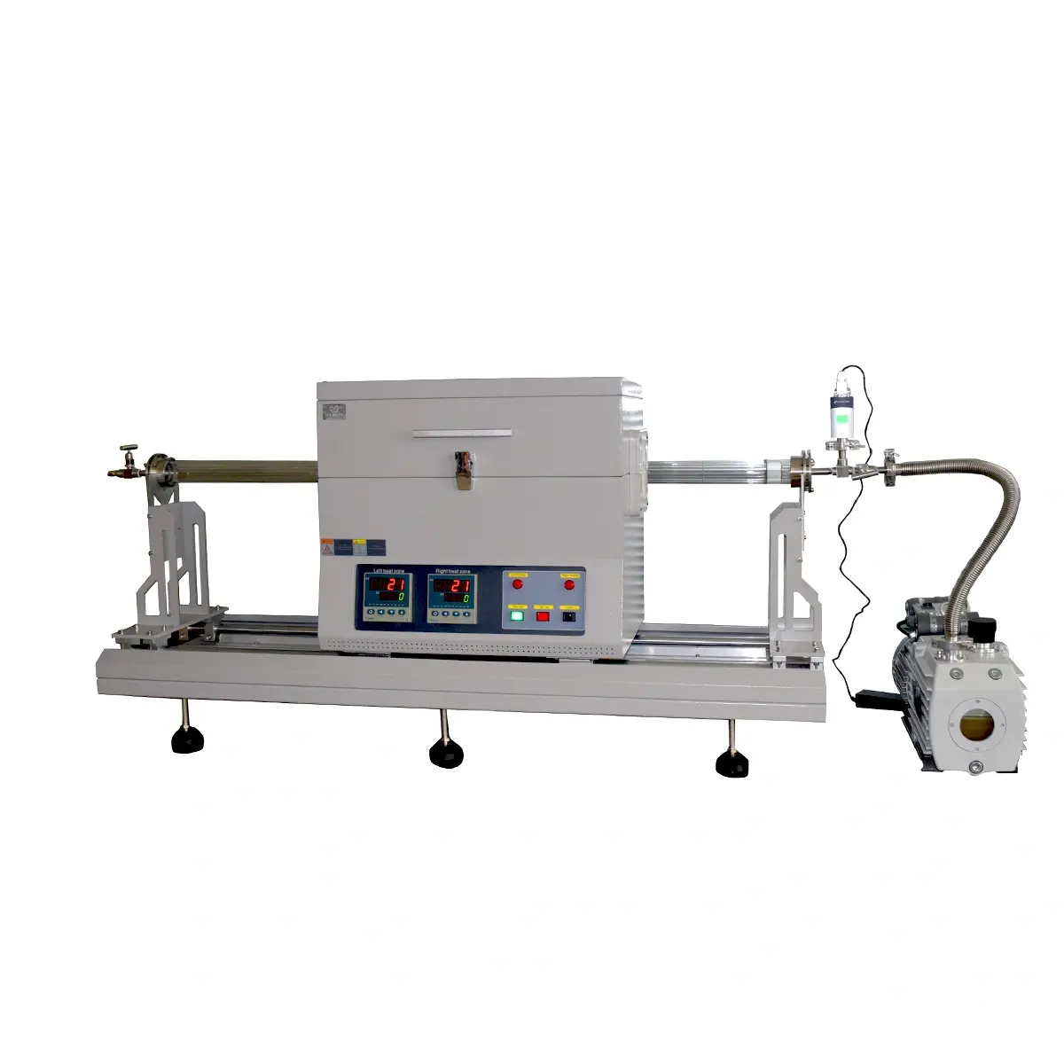Laboratory cvd mos2 thin film preparation sliding two zone rtp tube furnace O1200-50IIC-RTP